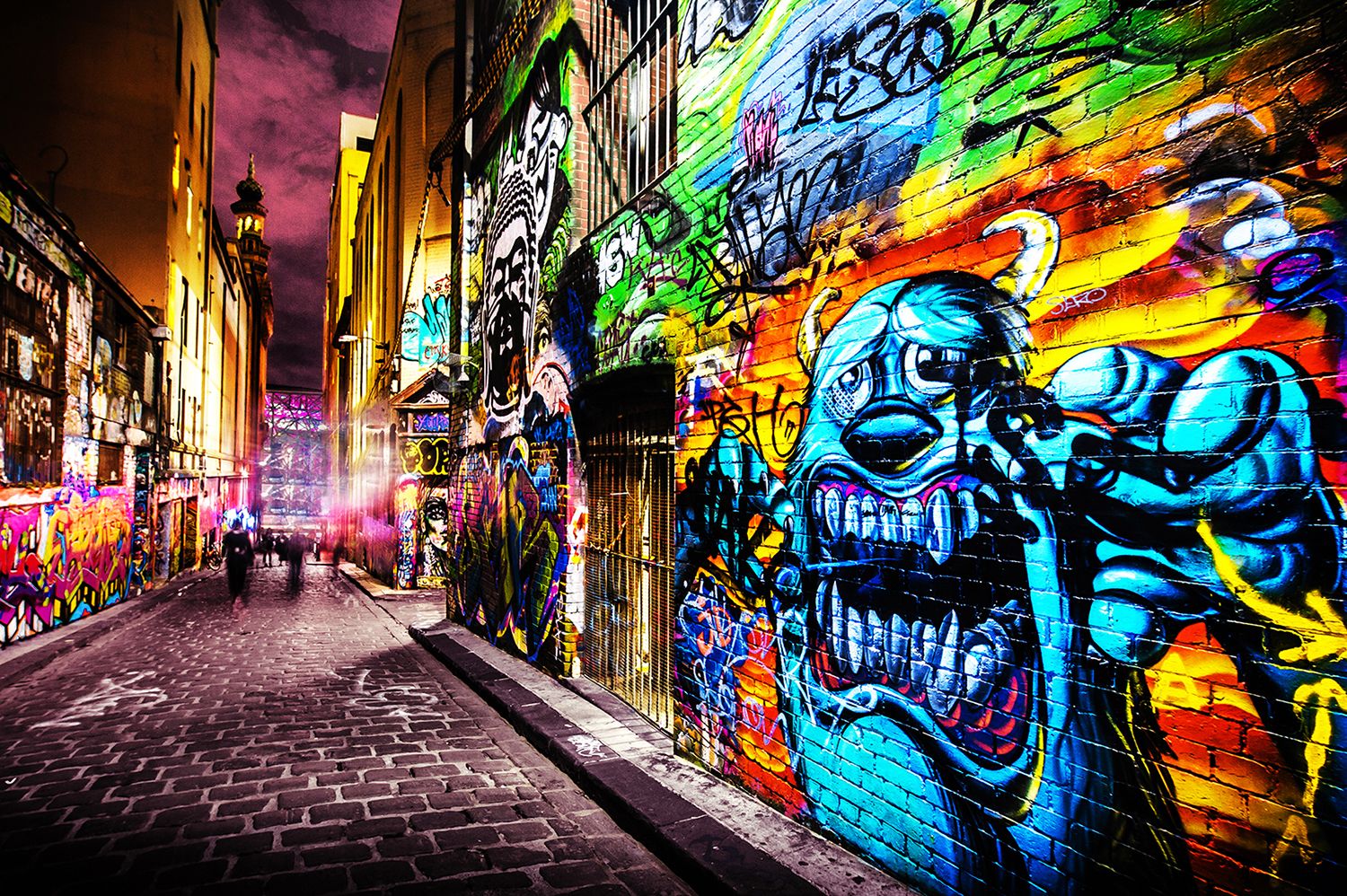 Картины граффити с монстрами